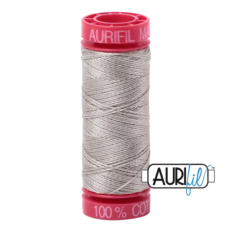 12wt Cotton Thread in 5021 Light Grey by Aurifil - Image 2