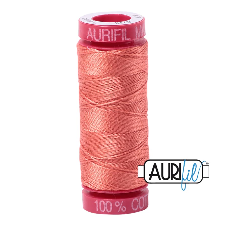 12wt Cotton Thread in 6729 Tangerine Dream by Aurifil - Image 2
