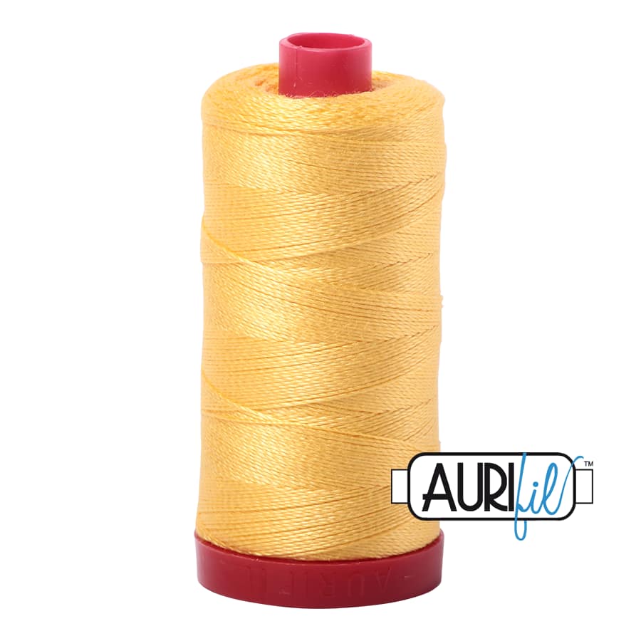 12wt Cotton Thread in 1135 Pale Yellow by Aurifil