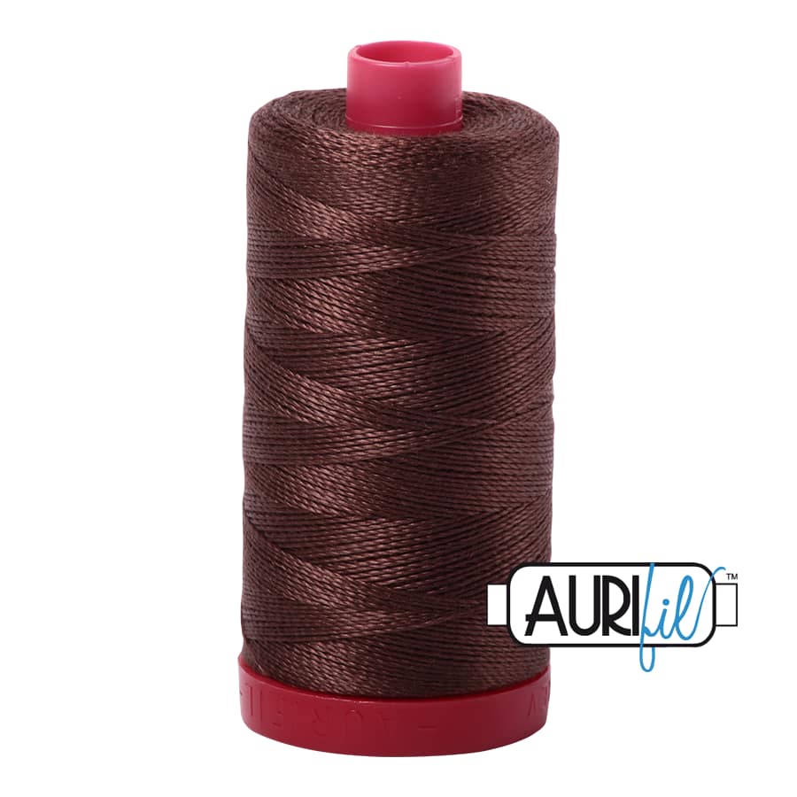 12wt Cotton Thread in 1285 Medium Bark by Aurifil