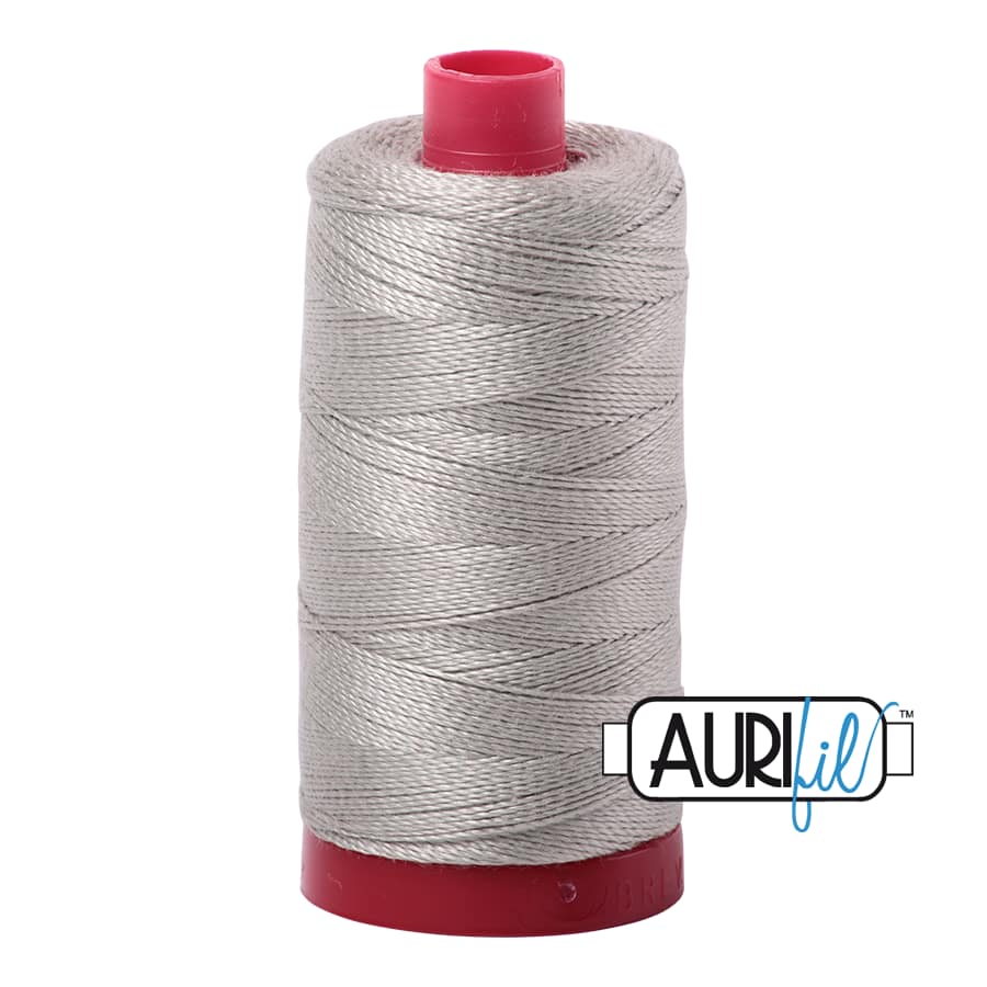 12wt Cotton Thread in 5021 Light Grey by Aurifil
