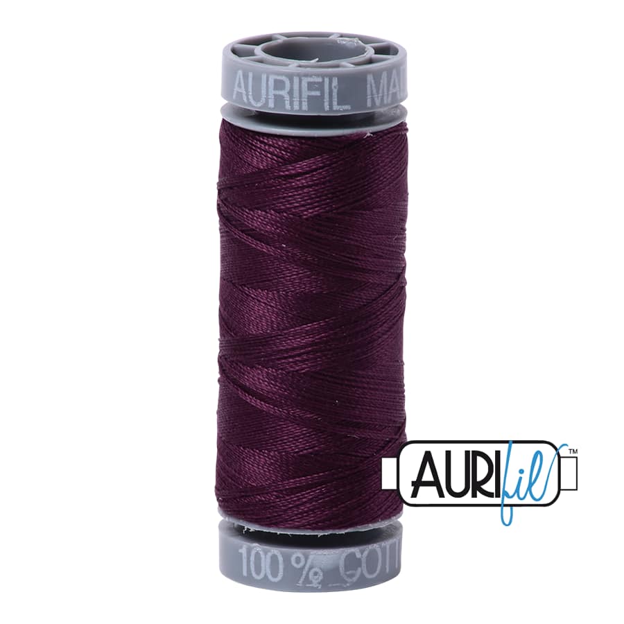28wt Cotton Thread in 1240 Very Dark Eggplant by Aurifil - Image 2