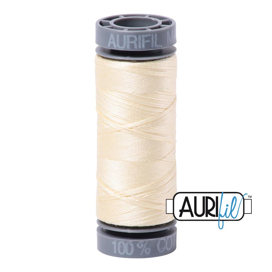 28wt Cotton Thread in 2110 Light Lemon by Aurifil - Image 2