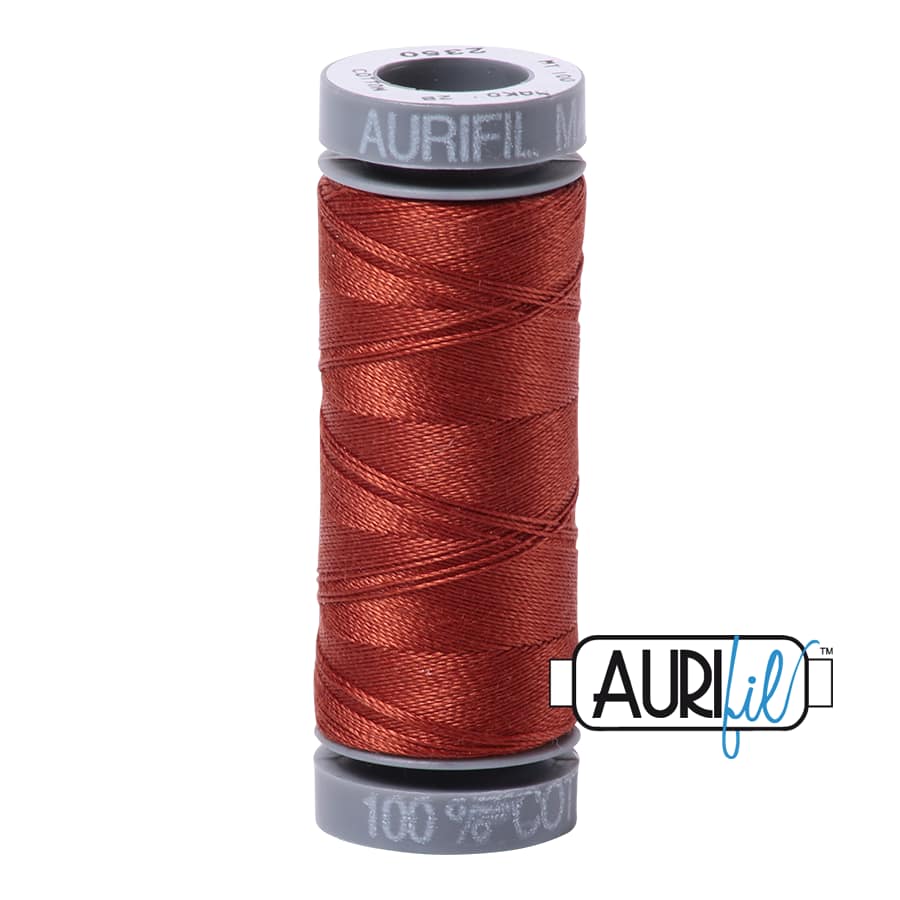 28wt Cotton Thread in 2350 Copper by Aurifil - Image 2