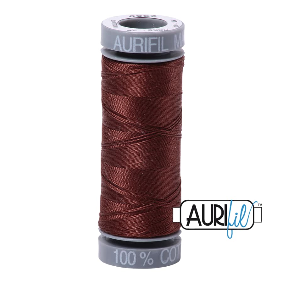 28wt Cotton Thread in 2360 Chocolate by Aurifil - Image 2
