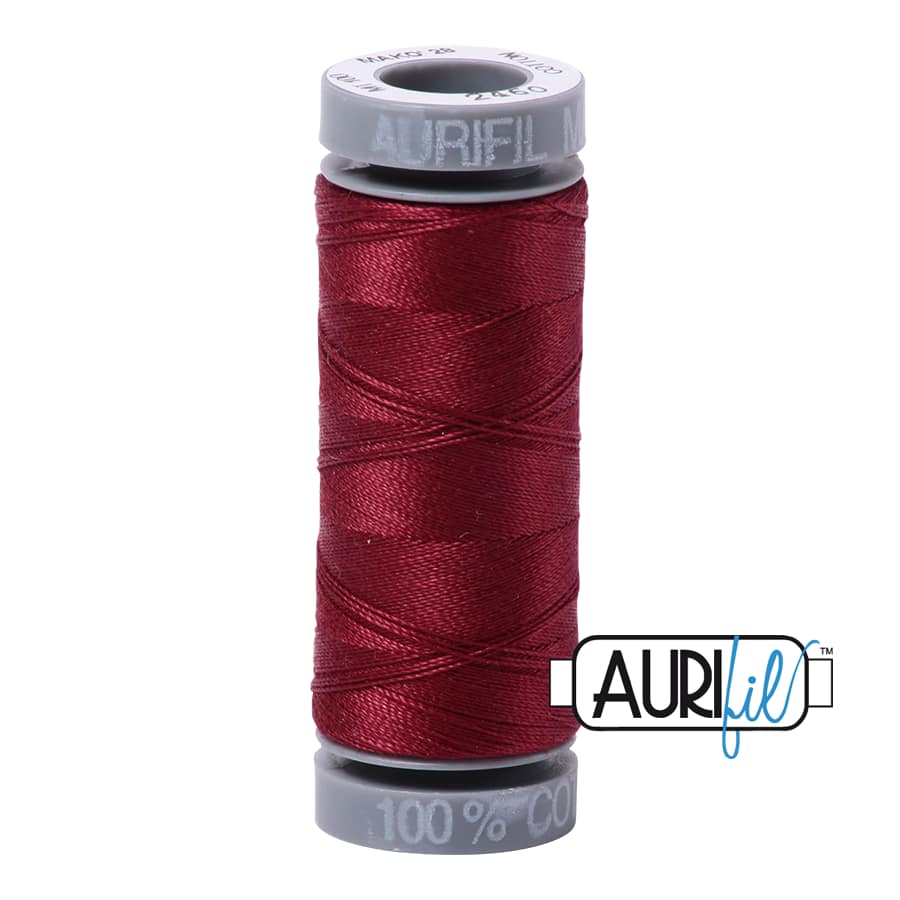 28wt Cotton Thread in 2460 Dark Carmine Red by Aurifil - Image 2