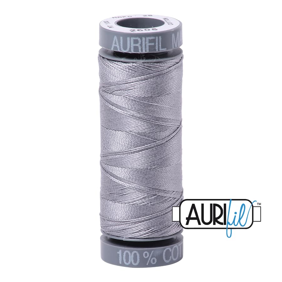 28wt Cotton Thread in 2605 Grey by Aurifil - Image 2
