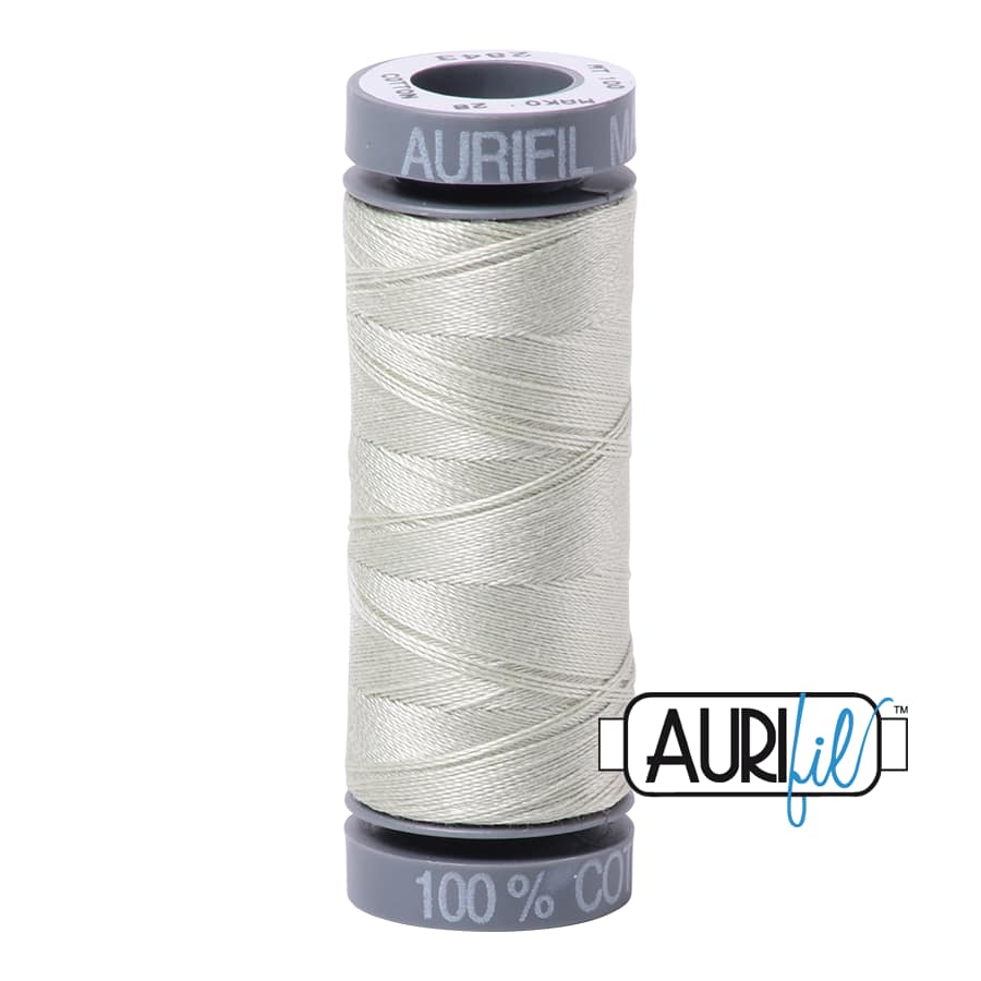 28wt Cotton Thread in 2843 Light Grey Green by Aurifil - Image 2