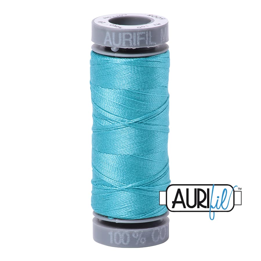 28wt Cotton Thread in 5005 Bright Turquoise by Aurifil - Image 2