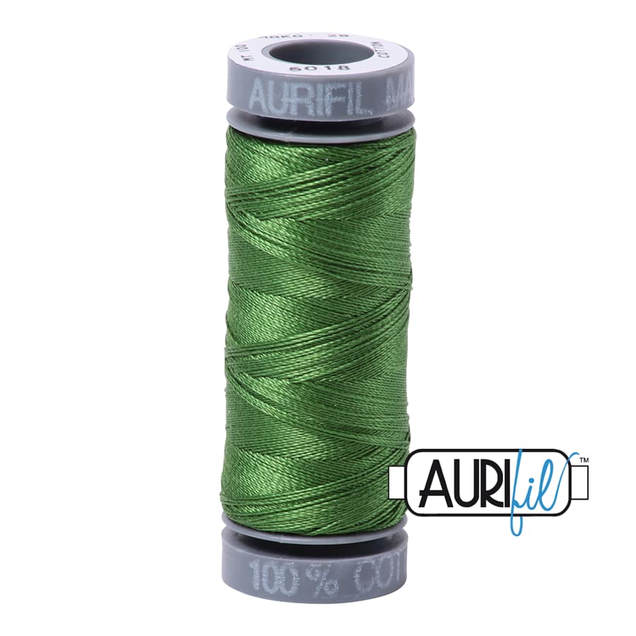 28wt Cotton Thread in 5018 Dark Grass Green by Aurifil - Image 2