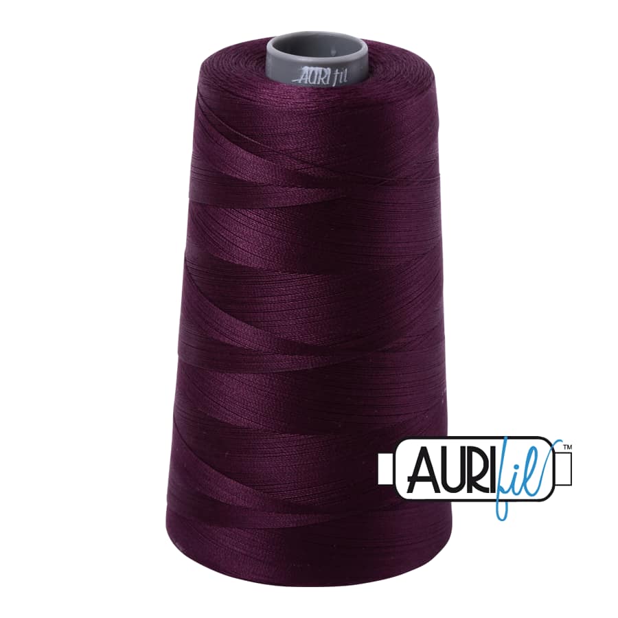 28wt Cotton Thread in 1240 Very Dark Eggplant by Aurifil - Image 3