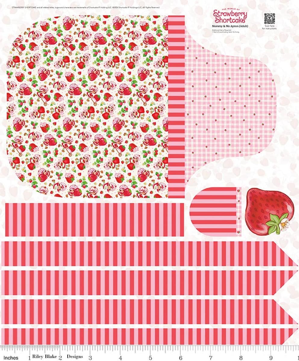 Cotton Fabric, 43"/44" Wide The World of Strawberry Shortcake™ in Adult Apron Panel by Riley Blake Designs