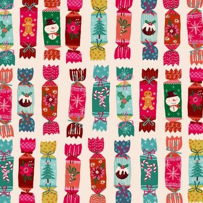 Cotton Fabric, 44" Wide in Christmas Crackers, a Helen Black Design by Dashwood Studio