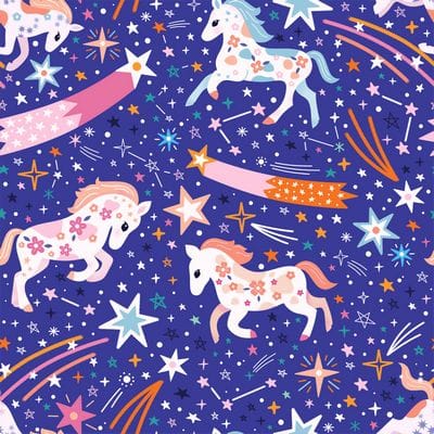 Cotton Fabric, 44" Wide in Galactic Ponies a Carly Watts Design by Dashwood Studio