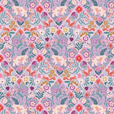 Cotton Fabric, 44" Wide in Lilac Diamonds a Bethan Janine Design by Dashwood Studio