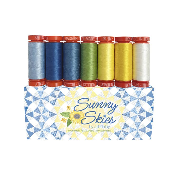 Sunny Skies by Jill Finley, 50wt Cotton Thread Set by Aurifil