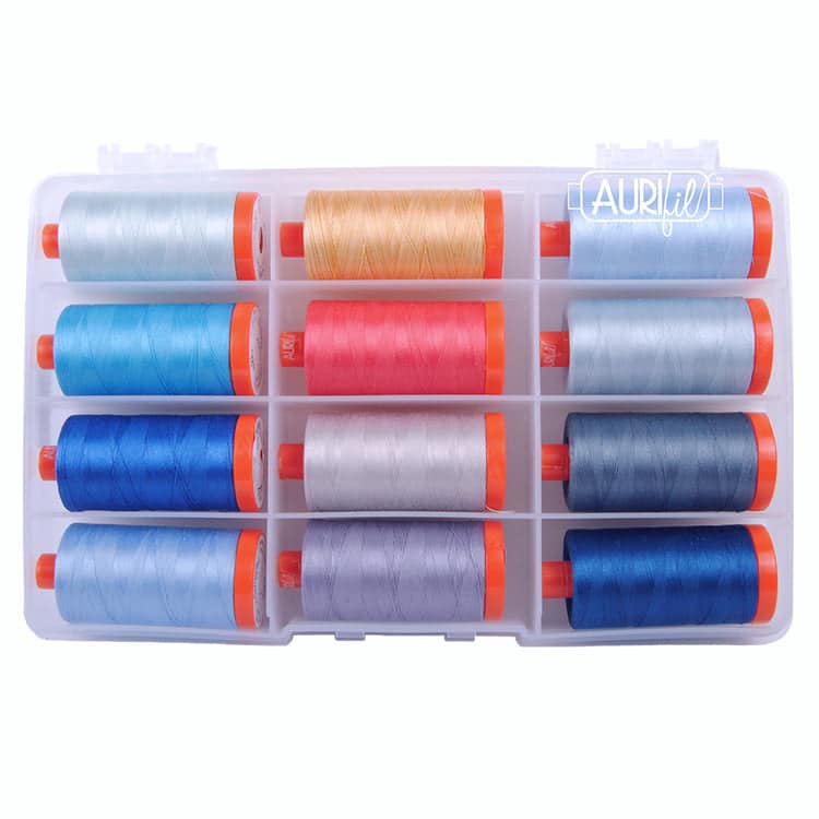 Sky by Jennifer Sampou, 50wt Cotton Thread Set by Aurifil