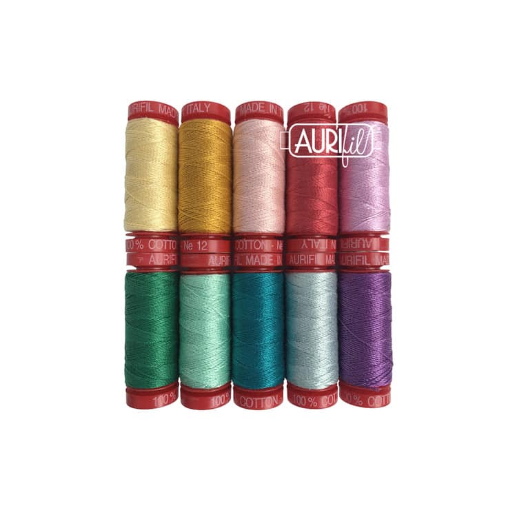 Big Stitch Hand Quilting by Sarah Fielke, 12wt Cotton Thread Set by Aurifil