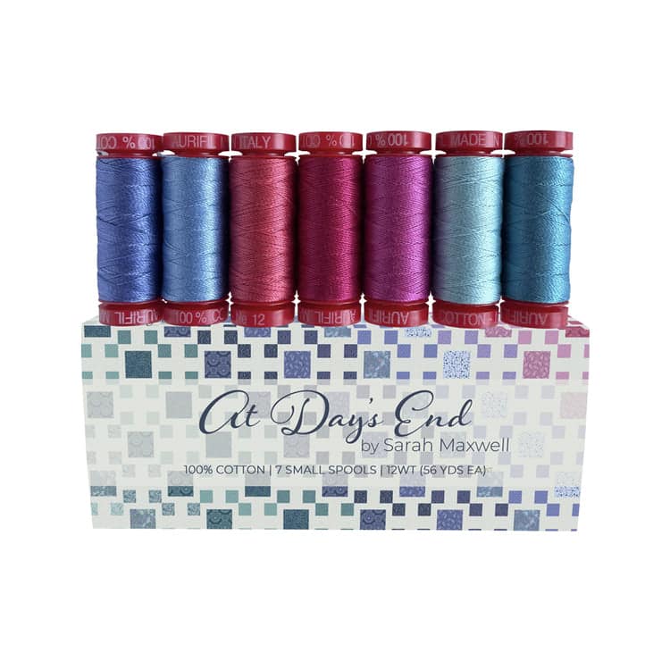 At Day's End by Sarah Maxwell, 12wt Cotton Thread Set by Aurifil
