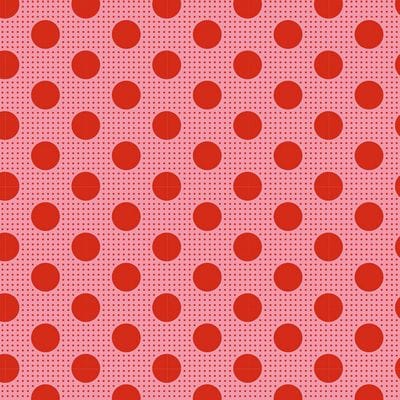 Cotton Fabric, 44" Wide in Medium Dots Salmon by Tilda