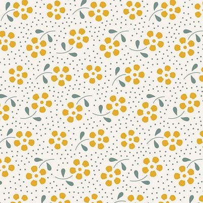 Cotton Fabric, 44" Wide in Meadow Yellow by Tilda