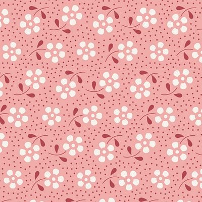 Cotton Fabric, 44" Wide in Meadow Peach by Tilda