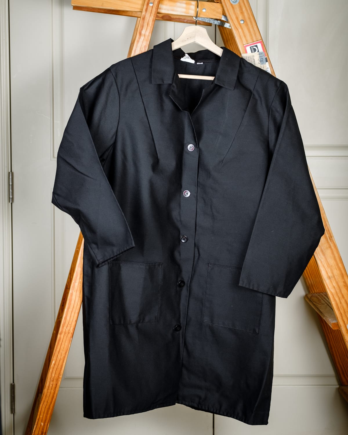Lab Coat, Women's Long Length in Black