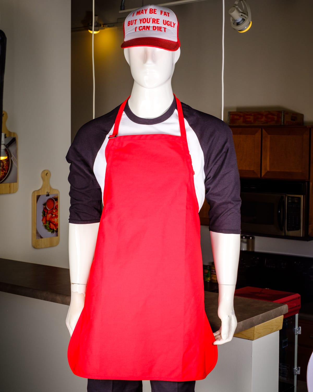 Apron, Adult Mid Length in Red