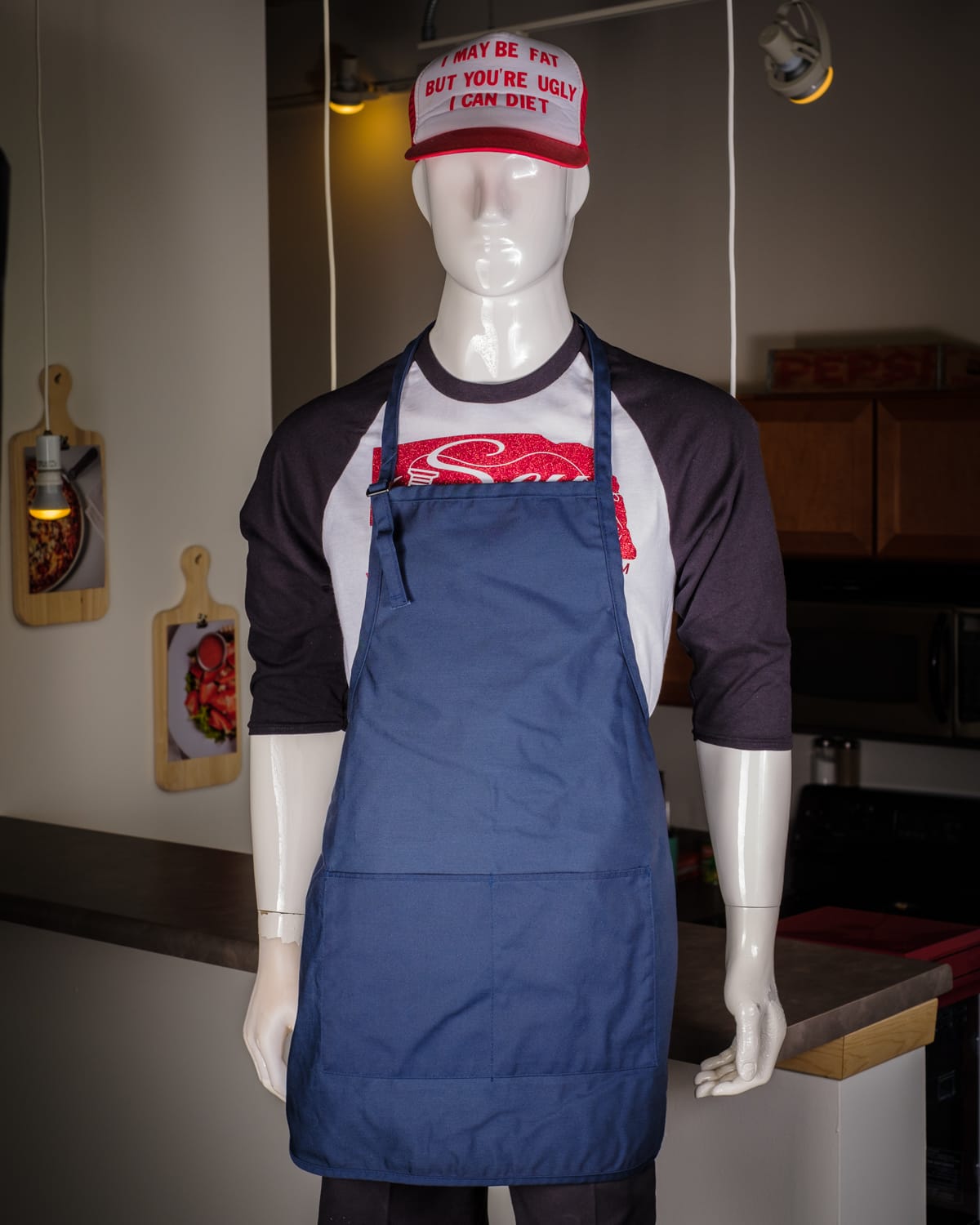 Apron, Adult Short Length in Navy Blue
