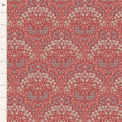 Cotton Fabric, 44" Wide in Larissa Rhubarb by Tilda