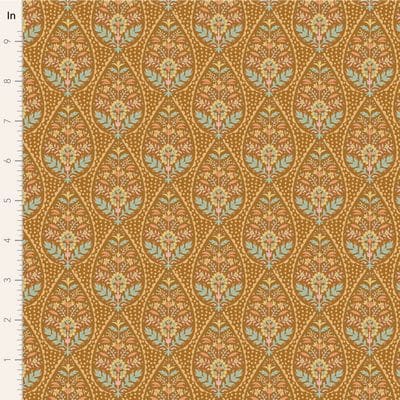 Cotton Fabric, 44" Wide in Adina Ochre by Tilda