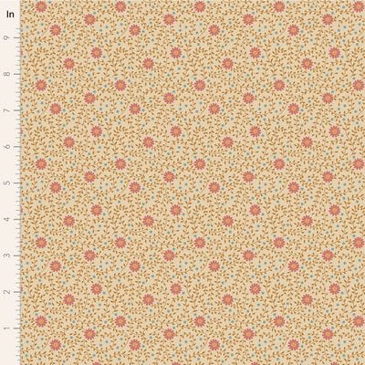 Cotton Fabric, 44" Wide in Daisydream Tan by Tilda