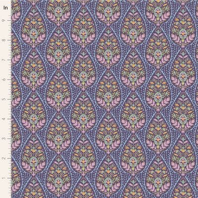 Cotton Fabric, 44" Wide in Adina Eggplant by Tilda