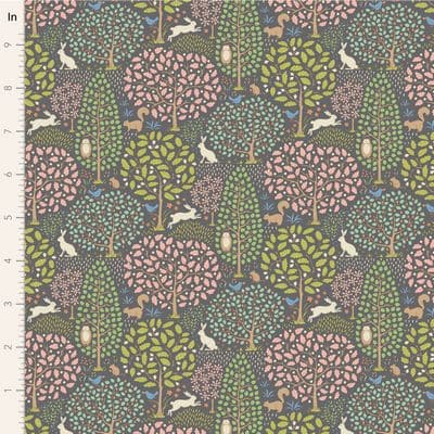Cotton Fabric, 44" Wide in Greygreen by Tilda
