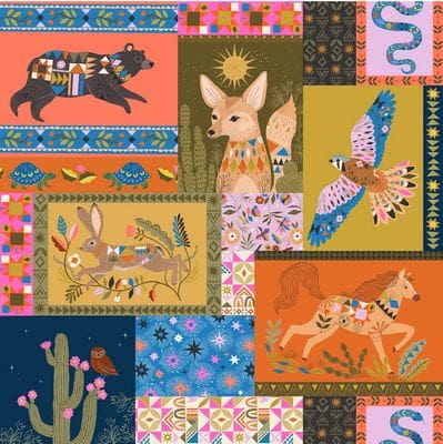 Cotton Fabric, 44/45" Wide in Desert Moon Panel by Dashwood Studio