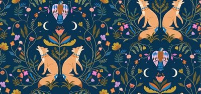 Cotton Fabric, 44/45" Wide in Hollowing At The Moon by Dashwood Studio