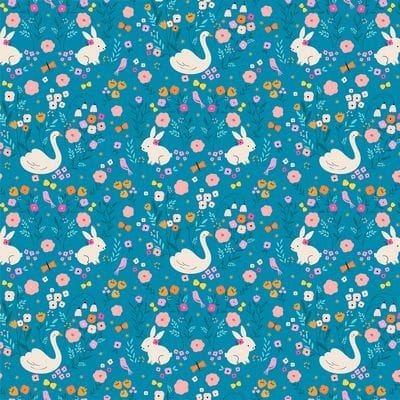 Cotton Fabric, 44/45" Wide in Bunny Lake by Dashwood Studio