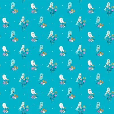 Cotton Fabric, 44/45" Wide in Blue Birds by Dashwood Studio