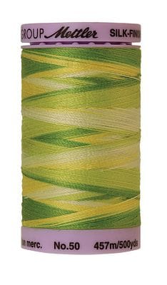 Silk Finish 50wt Mercerized Cotton Sewing Thread in 9830 Citrus Twist by Mettler