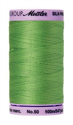Silk Finish 50wt Mercerized Cotton Sewing Thread in 0092 Bright Mint by Mettler