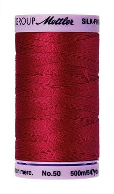 Silk Finish 50wt Mercerized Cotton Sewing Thread in 0504 Country Red by Mettler