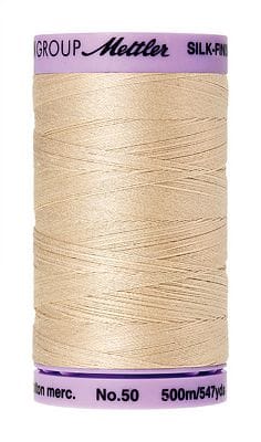 Silk Finish 50wt Mercerized Cotton Sewing Thread in 1000 Eggshell by Mettler