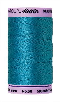 Silk Finish 50wt Mercerized Cotton Sewing Thread in 1394 Caribbean Blue by Mettler