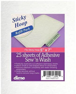 Stabilizer, Sew 'n Wash for 5"x7" Sticky Hoop by DIME