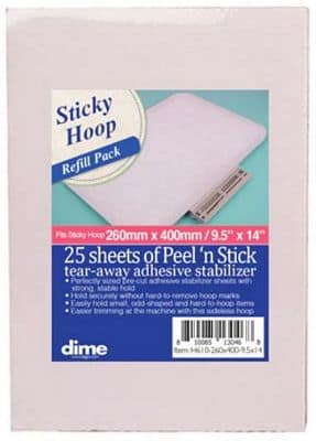 Stabilizer, Peel 'n Stick, Tear Away for 260mmx400mm Sticky Hoop by DIME