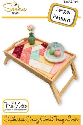 Catherine Crazy Quilt Serger Tray Liner, In The Hoop Design by Sookie Sews