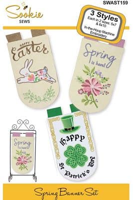 Spring Banner Set, In The Hoop Design by Sookie Sews