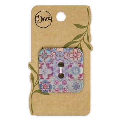 Buttons, Square 35mm In Purple, Recycled Coconut, 3 Pack by Dritz