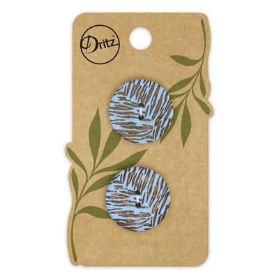 Buttons, Round 23mm In Blue, Recycled Coconut, 2 Pack by Dritz