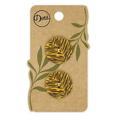 Buttons, Round 30mm In Mustard, Recycled Coconut, 1 Pack by Dritz